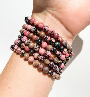 Rhodonite bracelet Halo Quartz